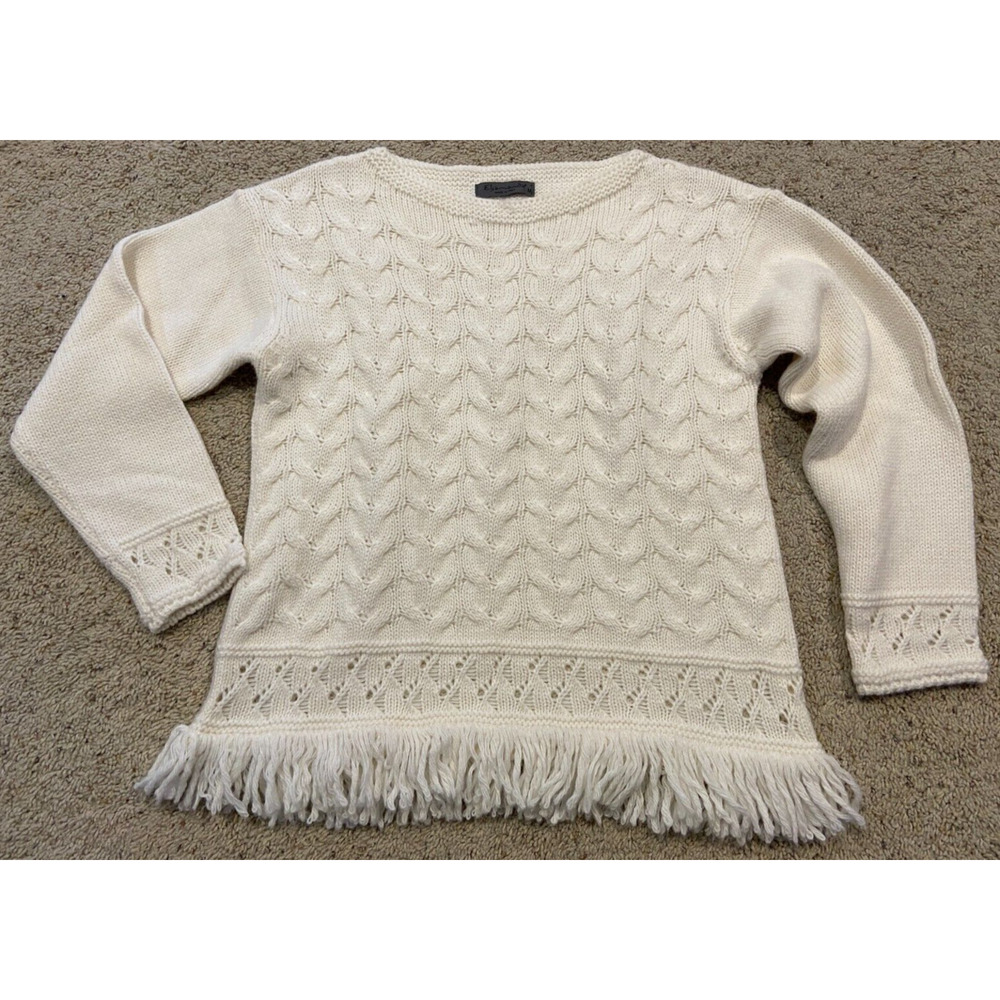 ELSAMANDA Women's SWEATER Size M Loose Fringe Italy B23